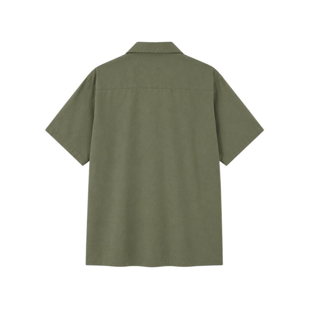 Twice Upon A  Men's Premium Olive Green Camp Collar Shirt