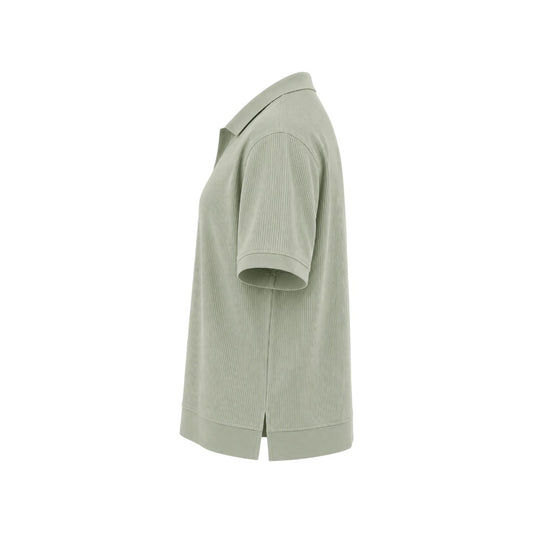 Twice Upon A Men's Sage Green Ribbed Polo T-Shirt