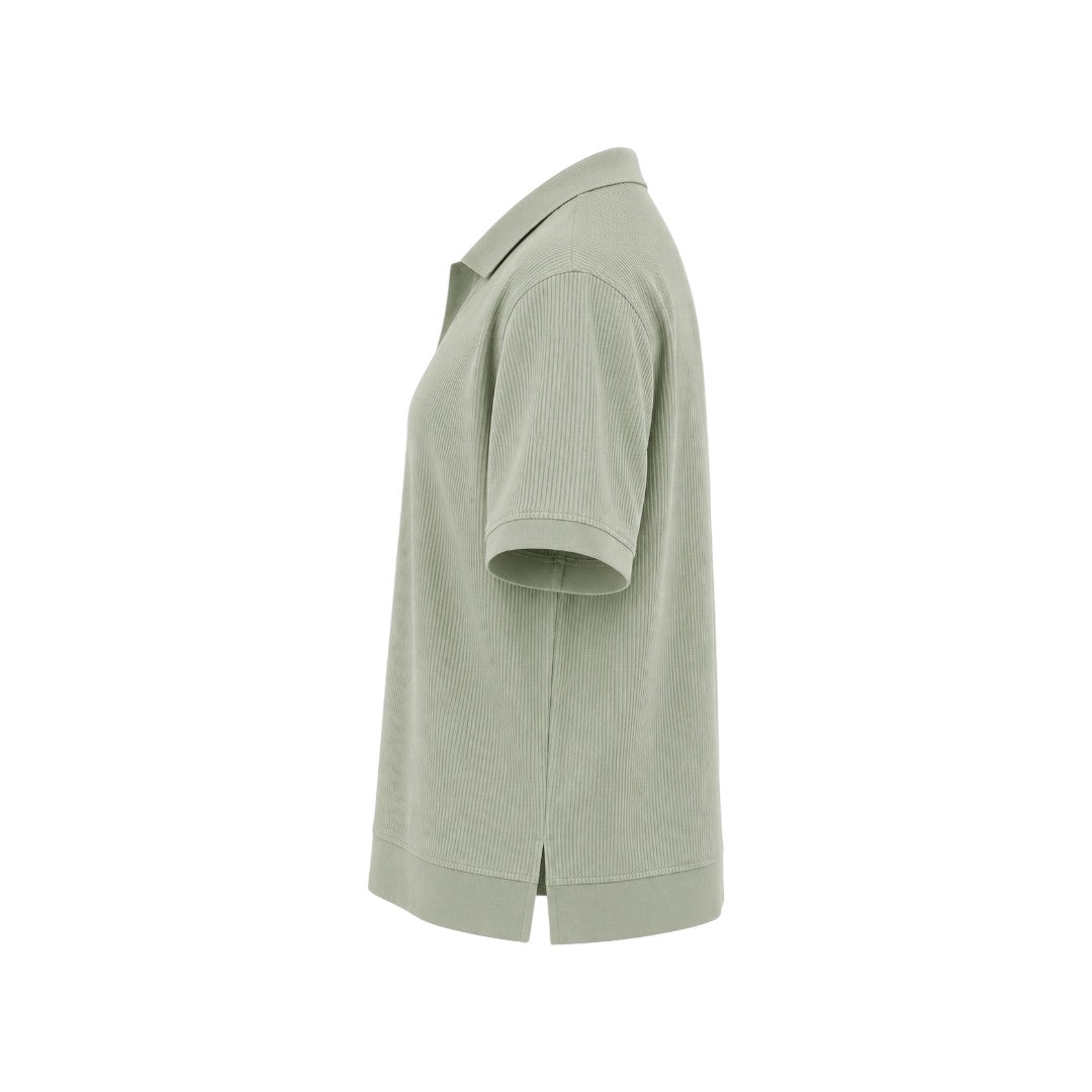 Twice Upon A Men's Sage Green Ribbed Polo T-Shirt